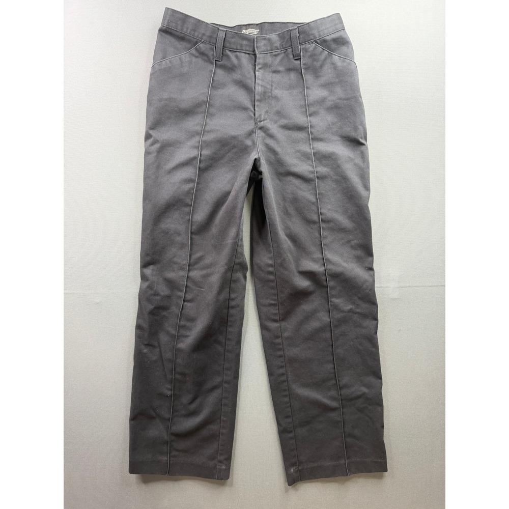 Lee Performance Khakis Pants Womens Charcoal Gray Stitched‎ Crease 28x27